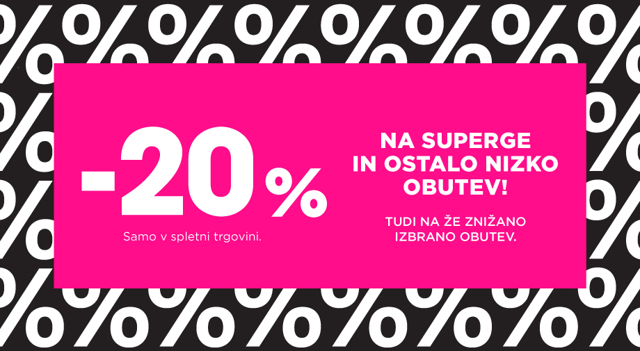 SAMO NA SPLETU: -20% na SUPERGE in NIZKO OBUTEV